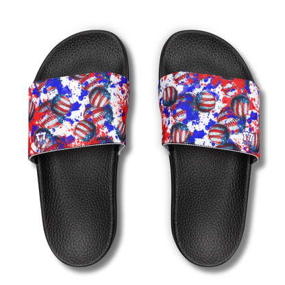 Youth Patriotic Removable-Strap Slides for Baseball Player, USA Baseball Slides