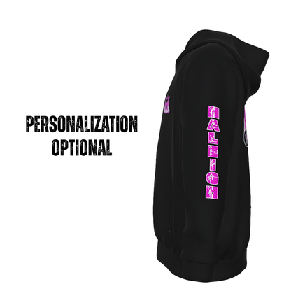 Girl's Cheer Hoodie, Pink Glitter Coquette Design