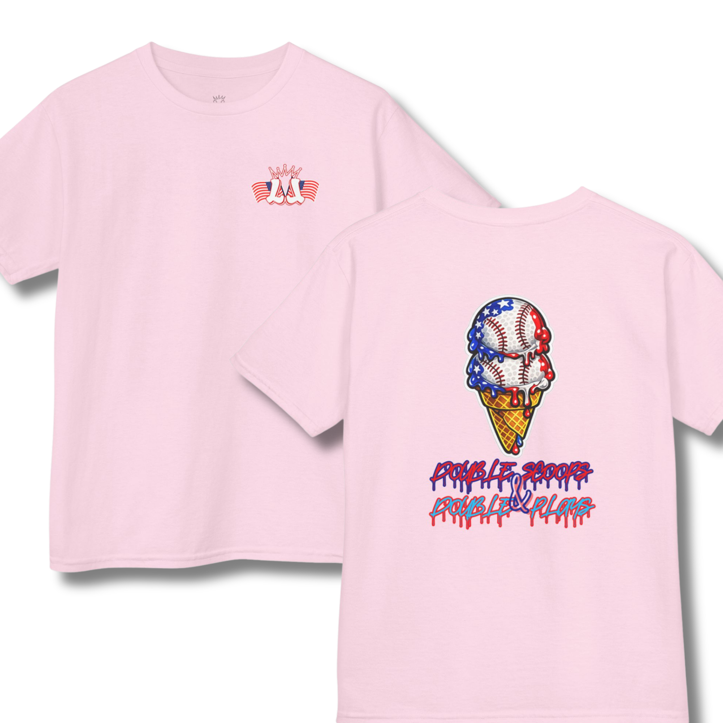 Kids Baseball T-Shirt, Double Scoops and Double Plays
