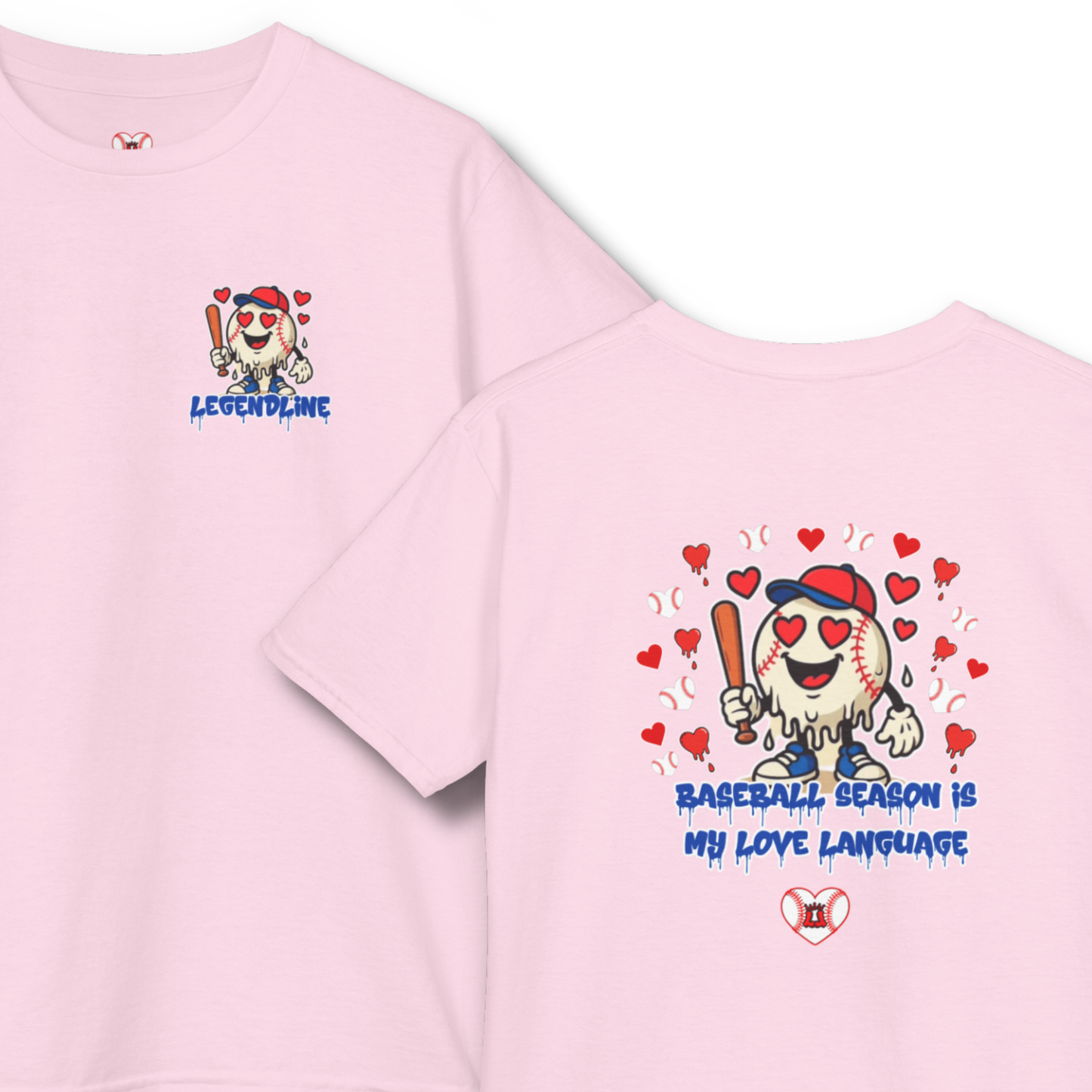 Youth Unisex Baseball Valentine's Sports T-Shirt, Baseball Season is My Love Language