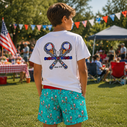 Youth Patriotic Lacrosse Shorts - Ice Cream Drip
