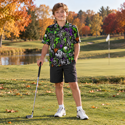 Teen UV Protected Halloween Golf Polo Shirt