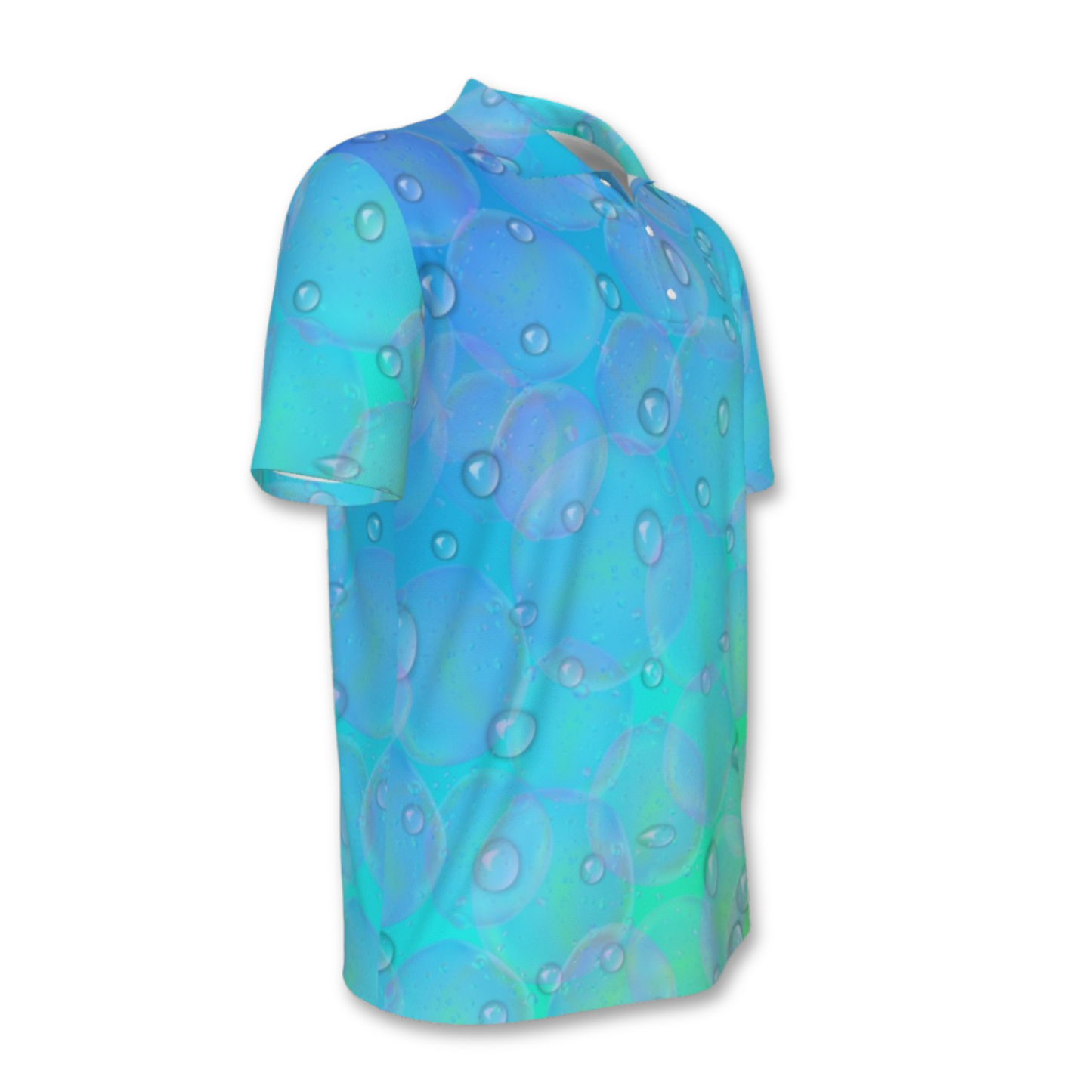 Men's UV Protection Polo Shirt, Gradient Raindrop Design