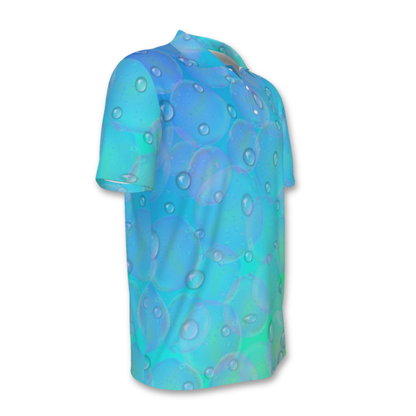 Men's UV Protection Polo Shirt, Gradient Raindrop Design