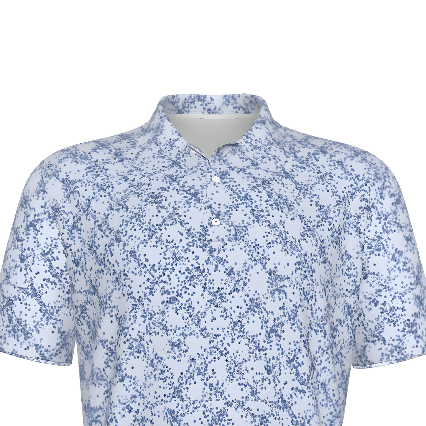 Men's Blue Speckled UV Protection Casual Golf Shirt