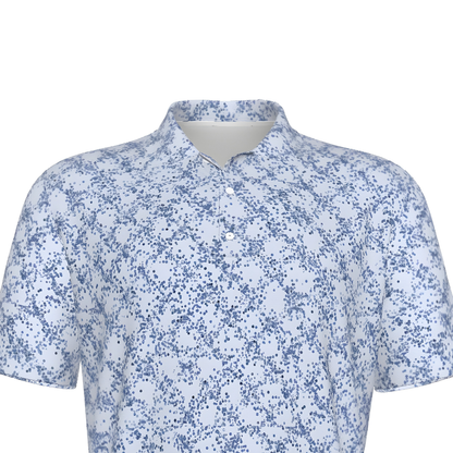 Men's Blue Speckled UV Protection Casual Golf Shirt