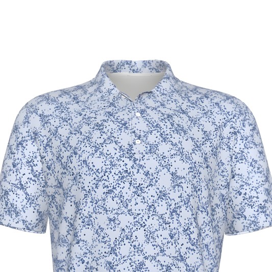 Men's Blue Speckled UV Protection Casual Golf Shirt