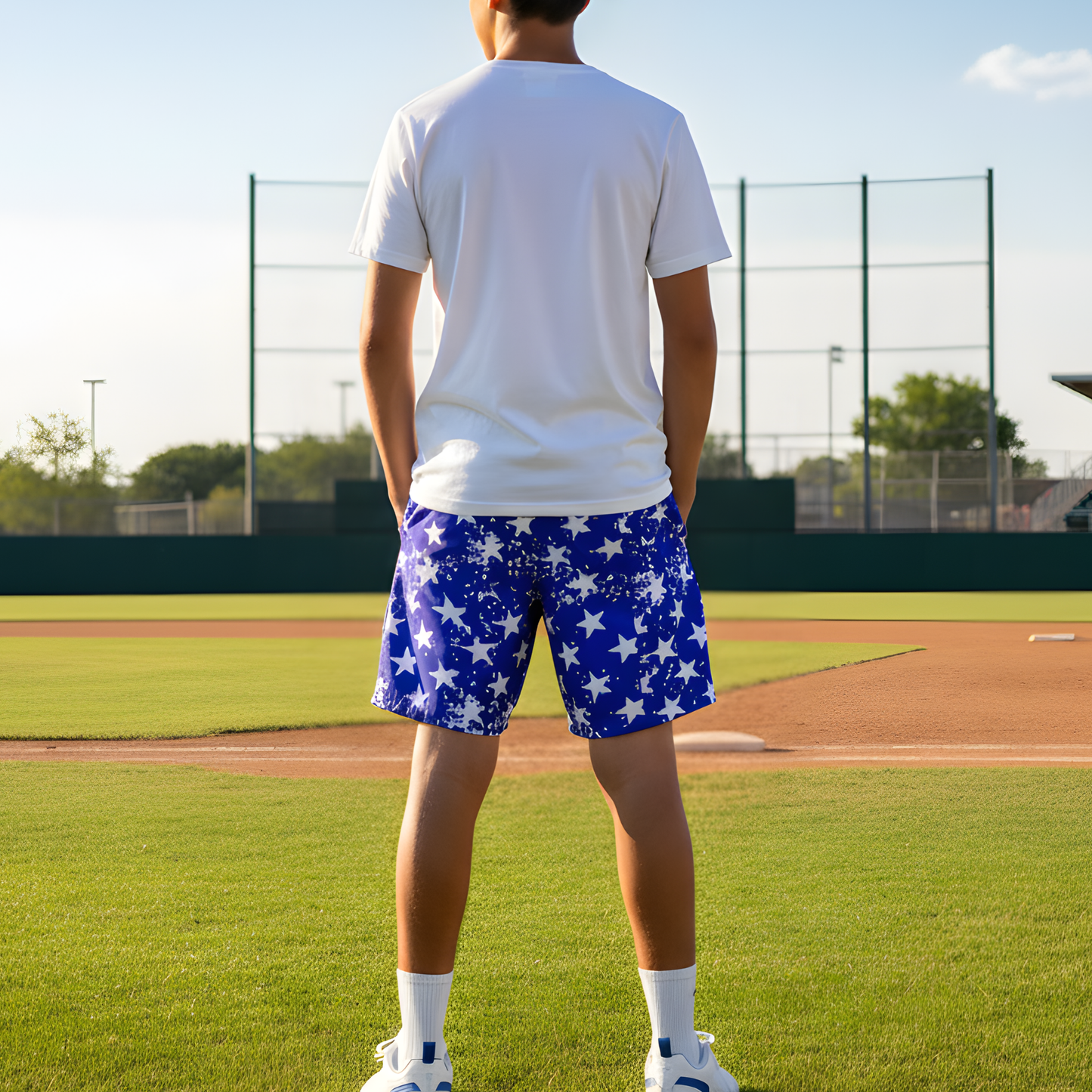 Baseball American Flag Unisex Mesh Shorts