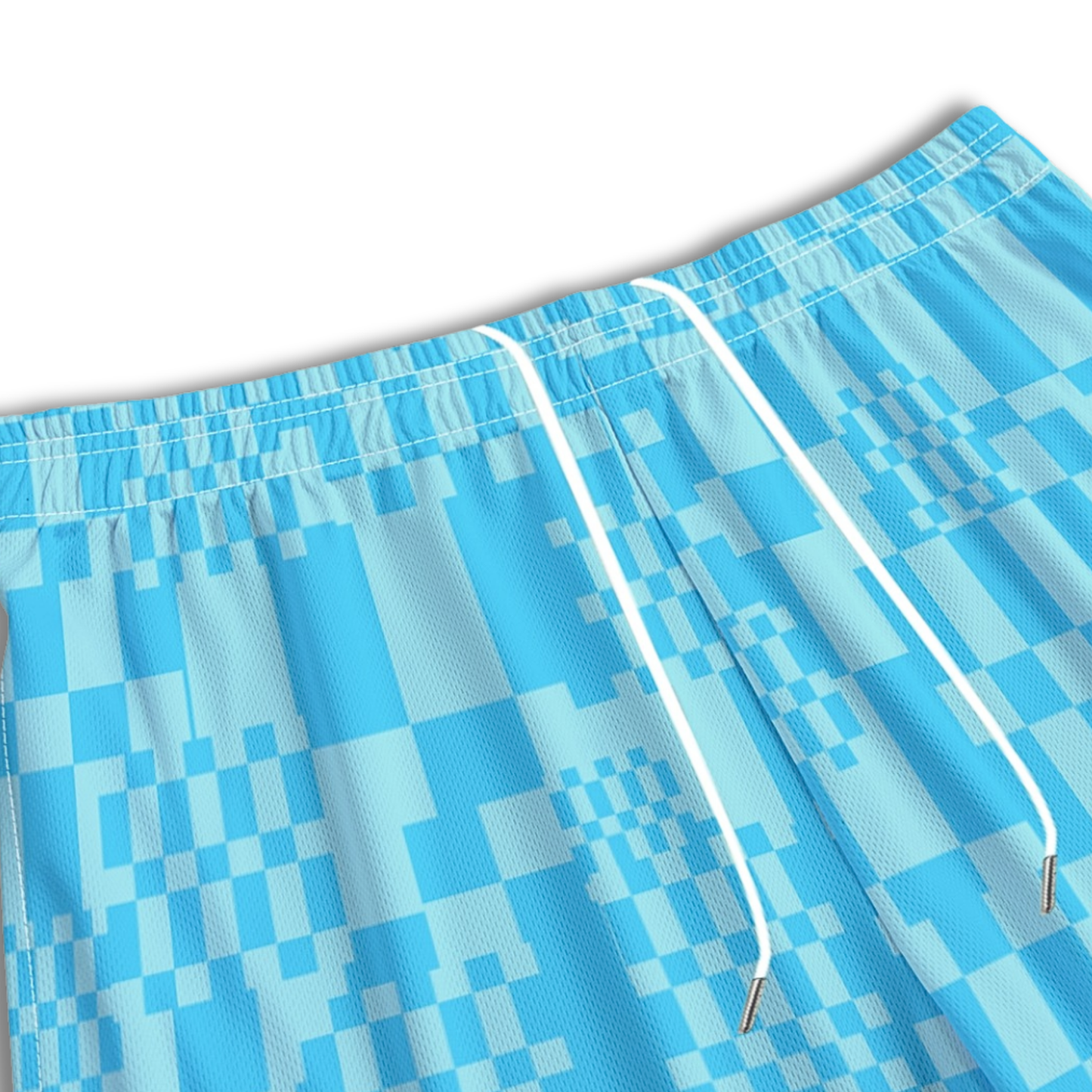 Adult Unisex Blue Checkered All Over Print Mesh Shorts