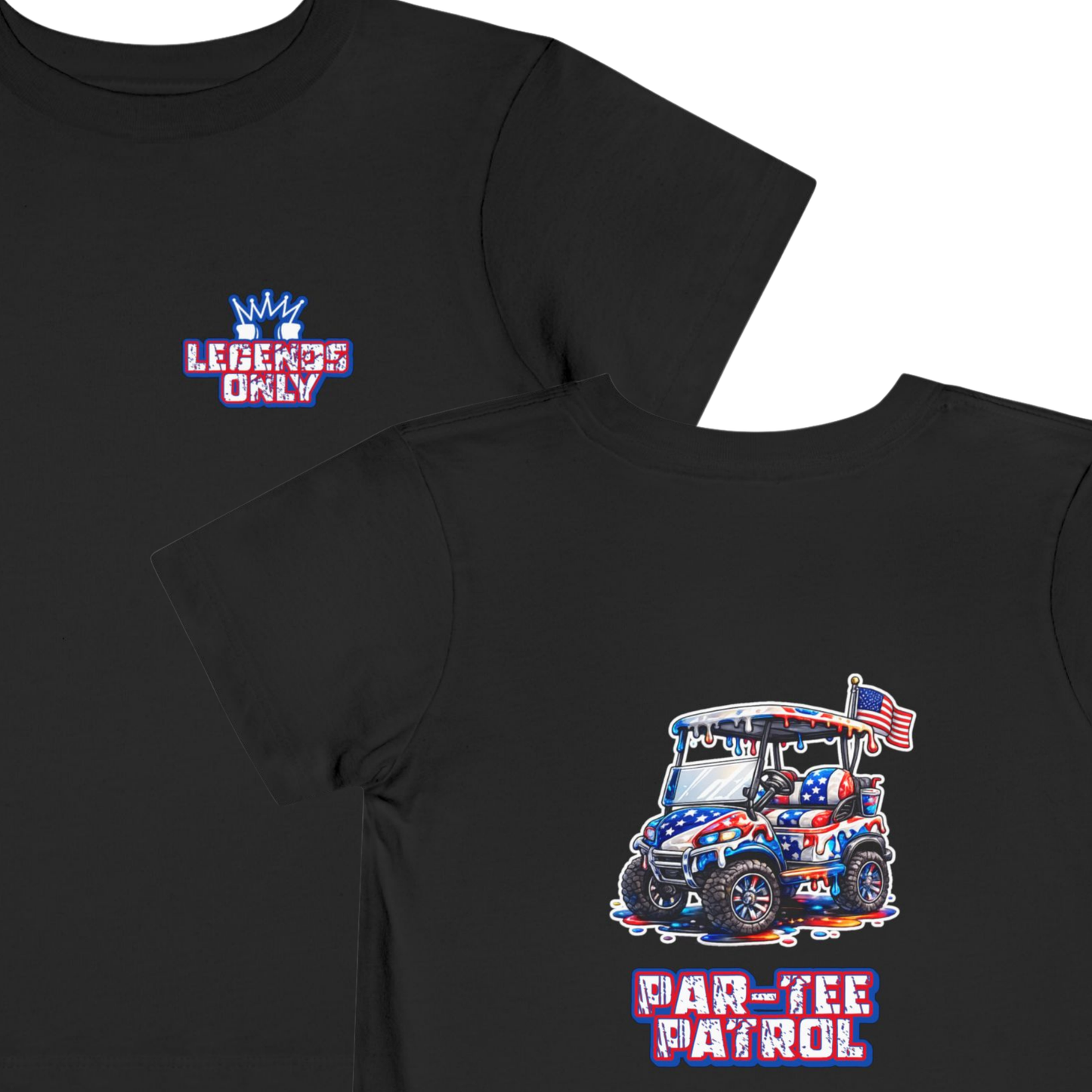Kids Tee — "Par-Tee Patrol" Patriotic Golf Cart