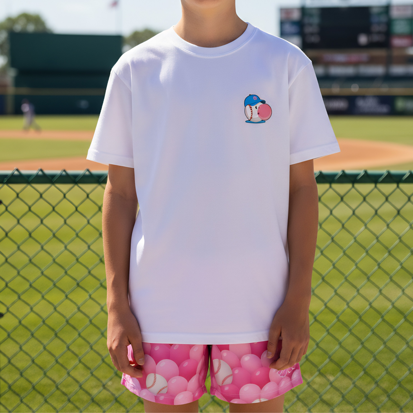 Teen and Adult Baseball and Bubbles Mesh Shorts