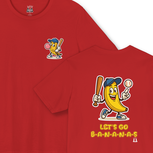 Adult Unisex Baseball Goes Bananas T-Shirt: Funny Graphic Tee