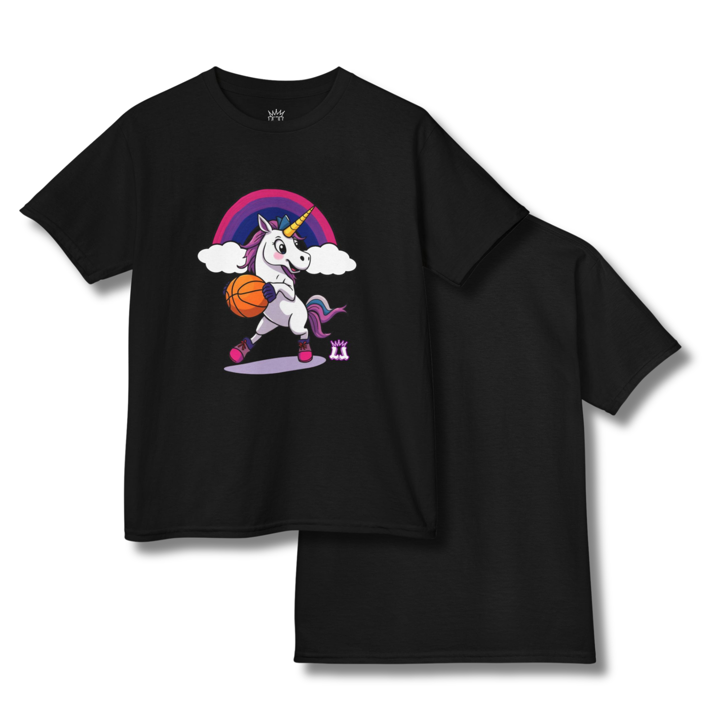 Unicorns and Rainbows Basketball Kids Tee