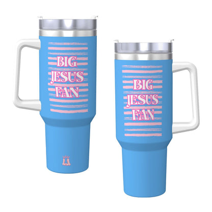 40 oz Stainless Steel Travel Mug 'Big Jesus Fan'