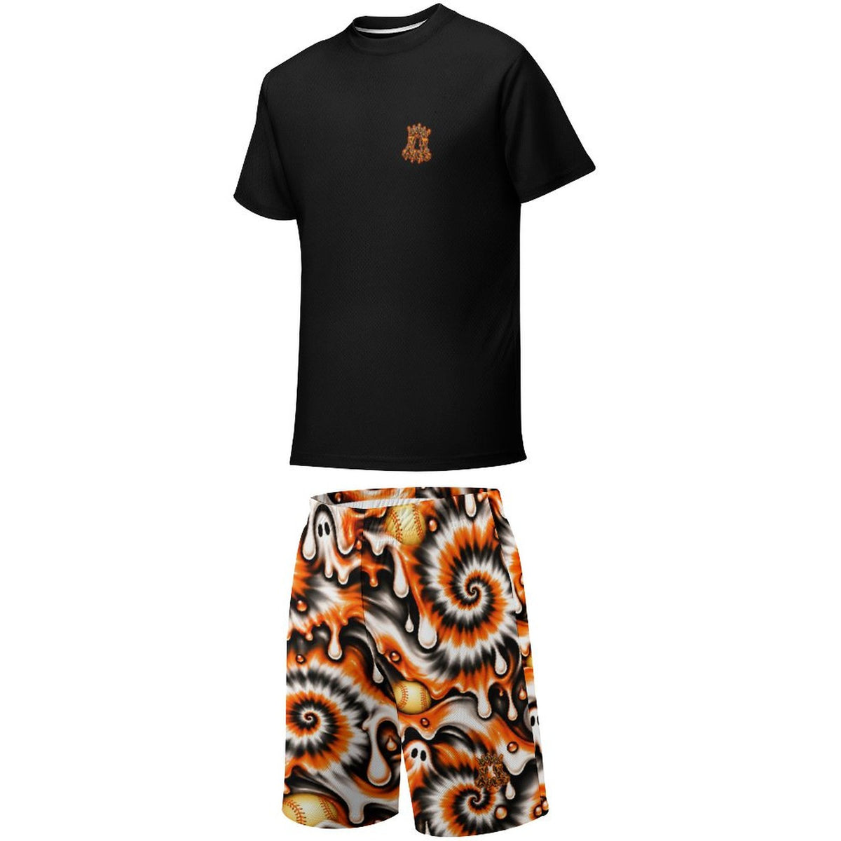 Kids Baseball Halloween Sportswear Set, Mesh Shorts and T-Shirt