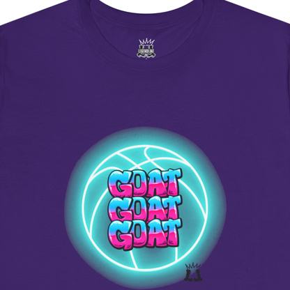 Adult Basketball T-Shirt, Neon Graffiti Goat Design