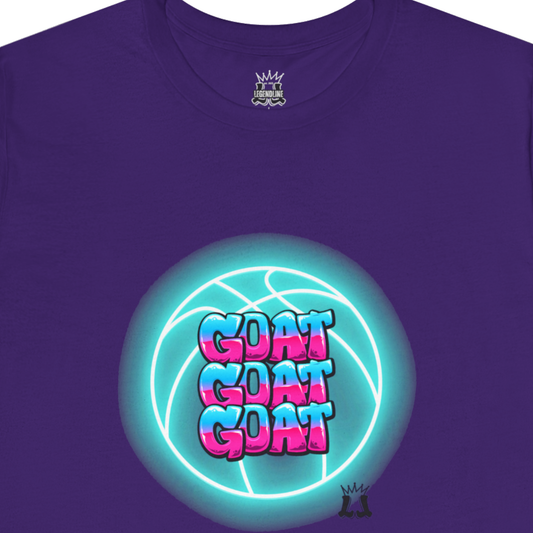 Adult Basketball T-Shirt, Neon Graffiti Goat Design