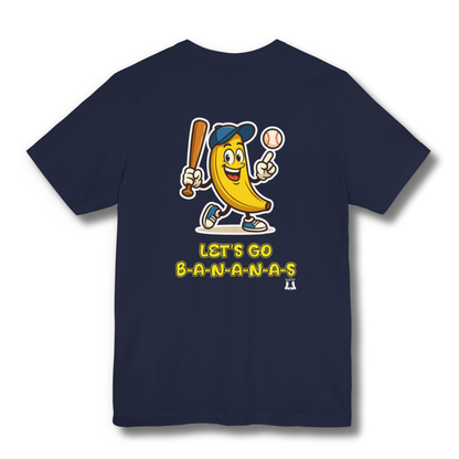 Youth Gildan Unisex Baseball Goes Bananas T-Shirt: Funny Graphic Tee