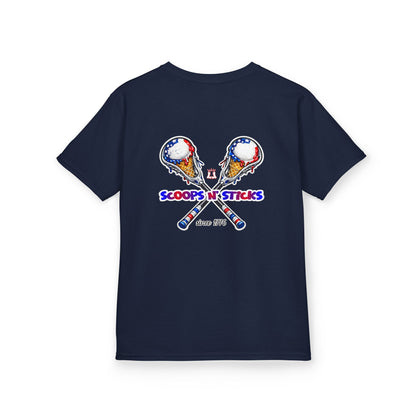 Kids Lacrosse T-Shirt, Youth Patriotic Shirt