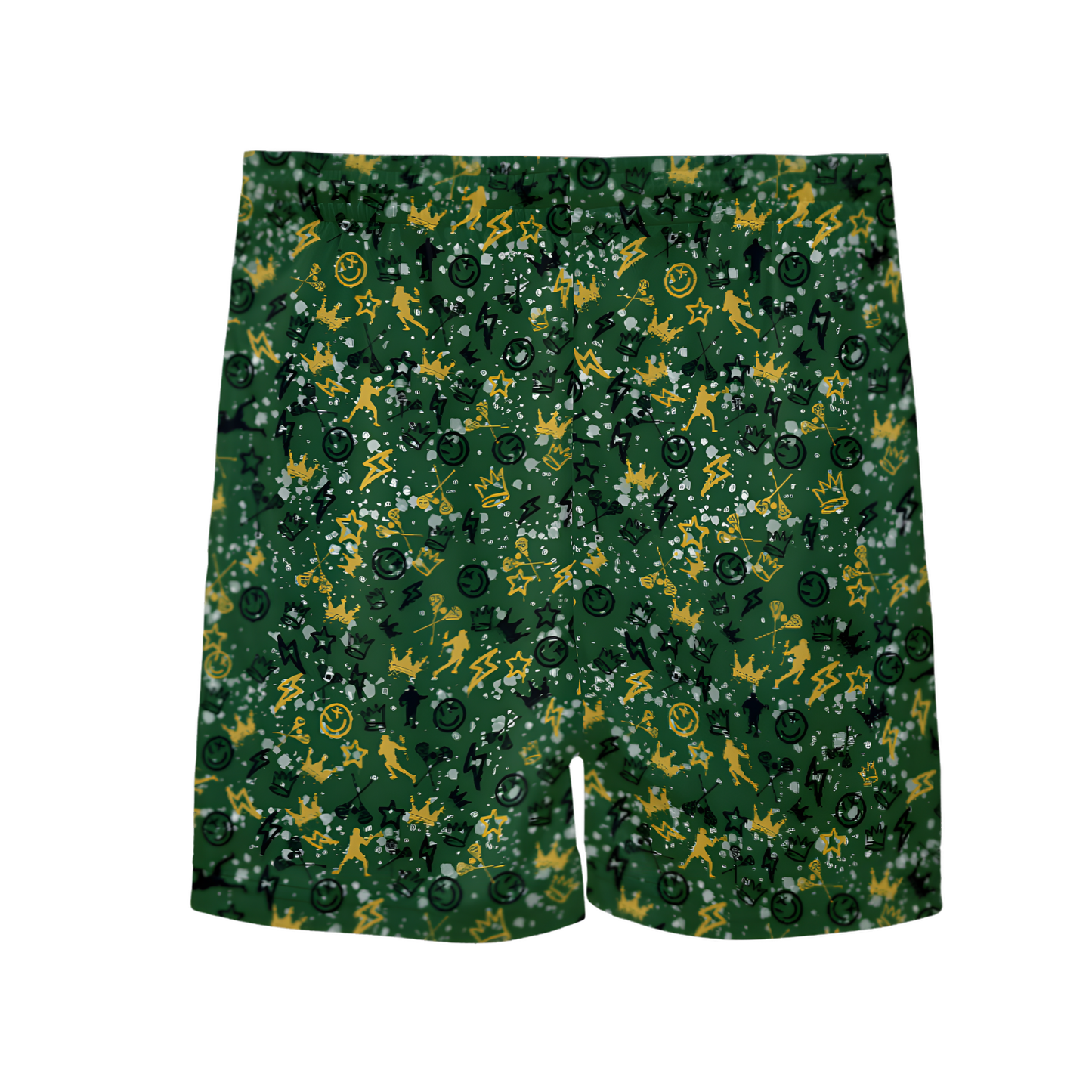 Youth TRYLAX Paint Splatter Green Graffiti Mesh Shorts - Boy's Edition
