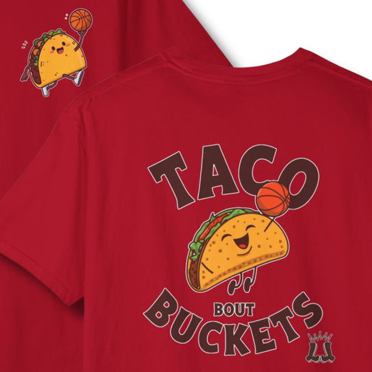 Adult "Taco 'Bout Buckets" Basketball T-Shirt - Comfort Colors®