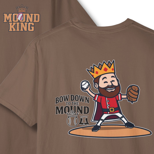 Adult Mound King "Bow Down to the Mound" Baseball Pitcher T-shirt - Comfort Colors®