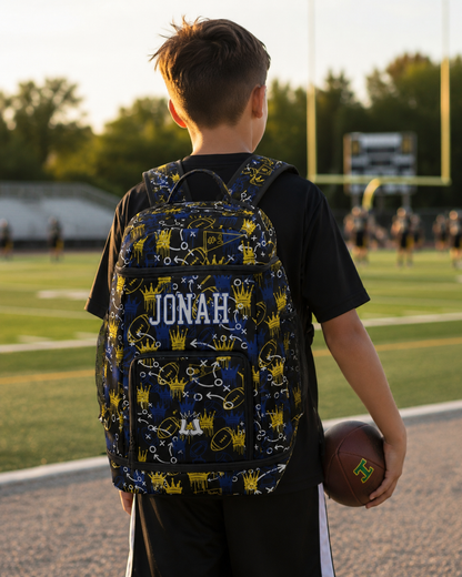 Personalized Football Drippy Crown Sports Bag