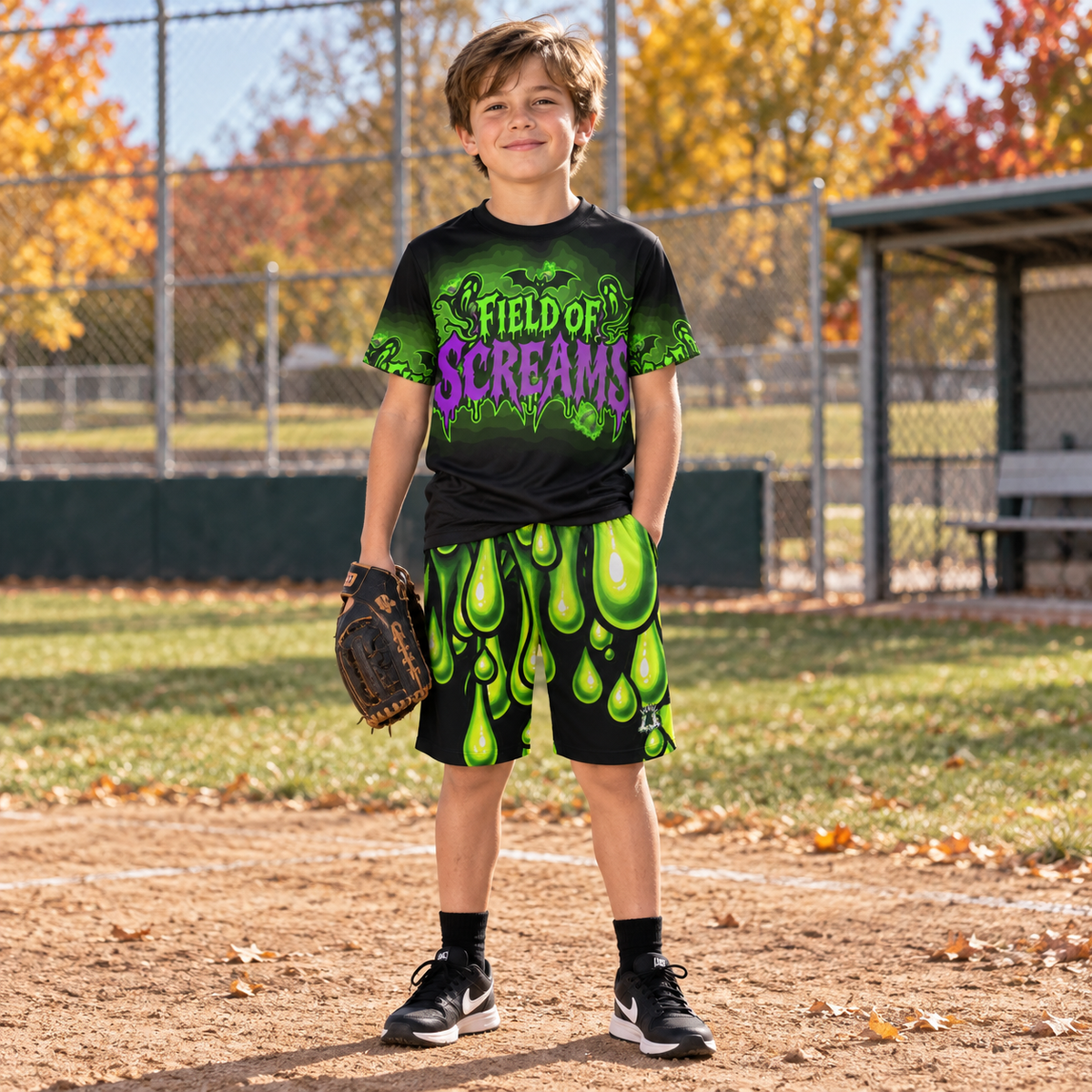 Kids Field of Screams Baseball Mesh T-Shirt and Shorts Set