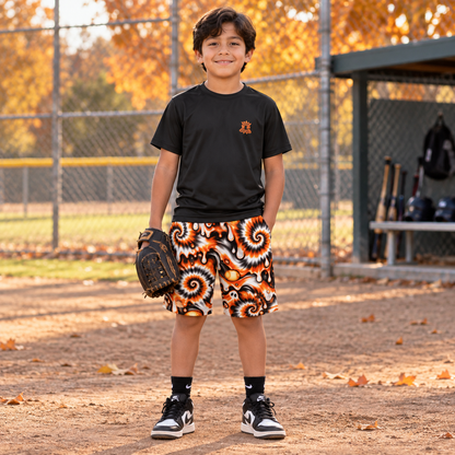 Kids Baseball Halloween Sportswear Set, Mesh Shorts and T-Shirt