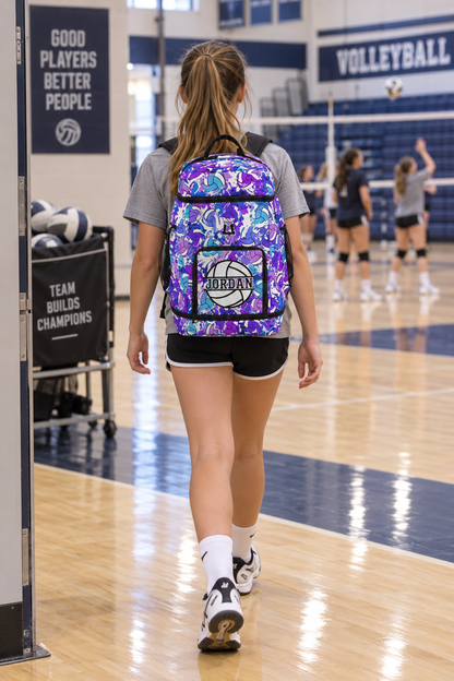 Personalized Volleyball Sports Bag, Purple