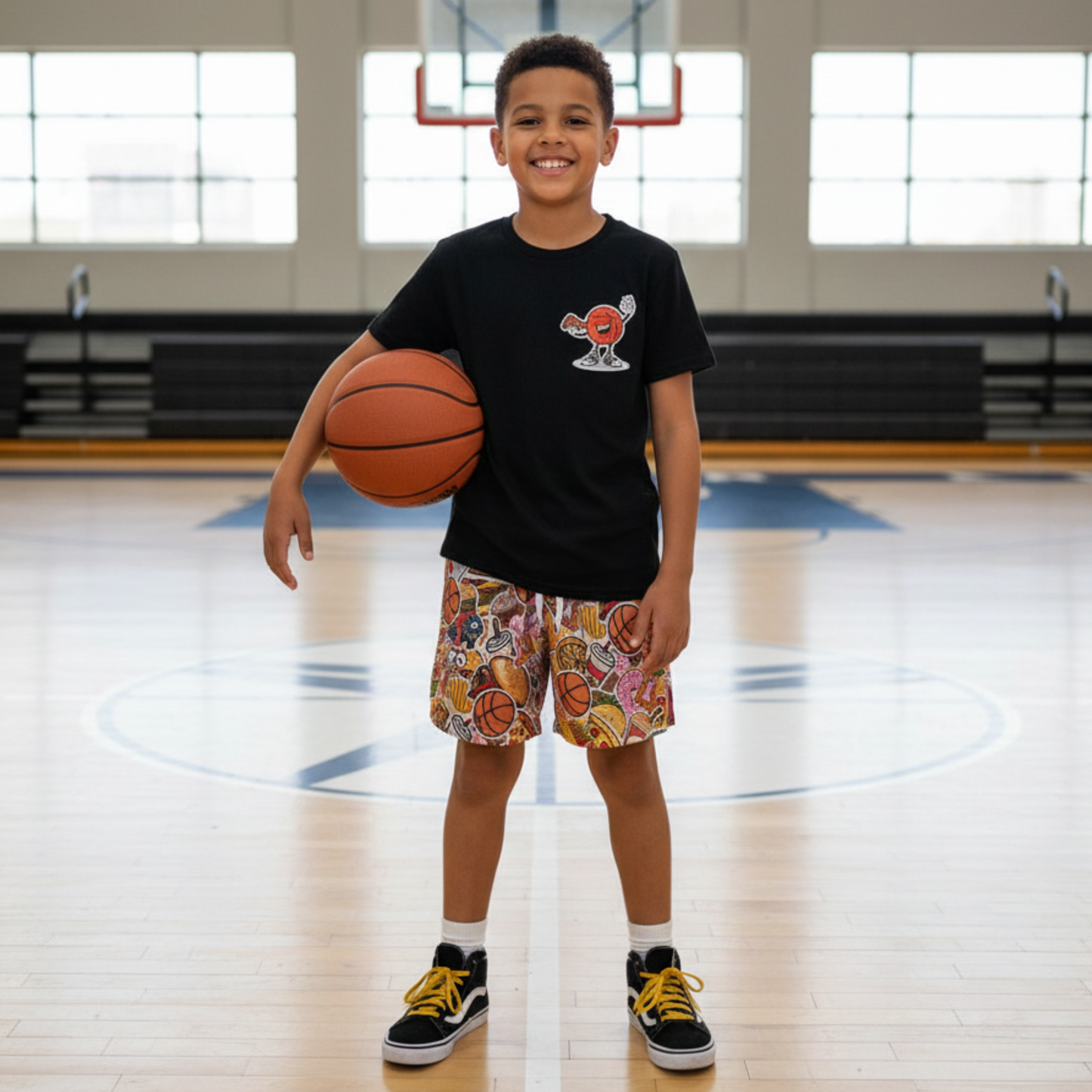 Youth Basketball Humor Fast Food Mesh Athletic Shorts