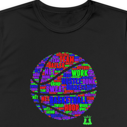 Youth Short Sleeve Tee Athletic T-Shirt, Performance Sportswear, Basketball Design