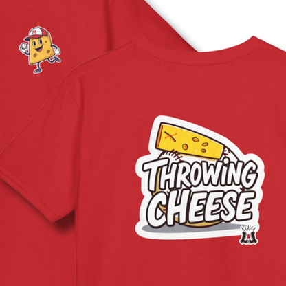 Youth "Throwing Cheese" Baseball Humor Kids Tee