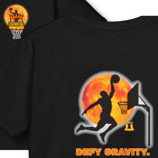 Youth Defy Gravity Basketball Tee, Slam Dunk Short Sleeve T-Shirt