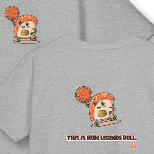 Youth Basketball Graphic T-Shirt, Sushi and Sports Lovers Gift