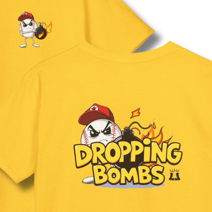 Youth "Dropping Bombs" Baseball Humor Tee
