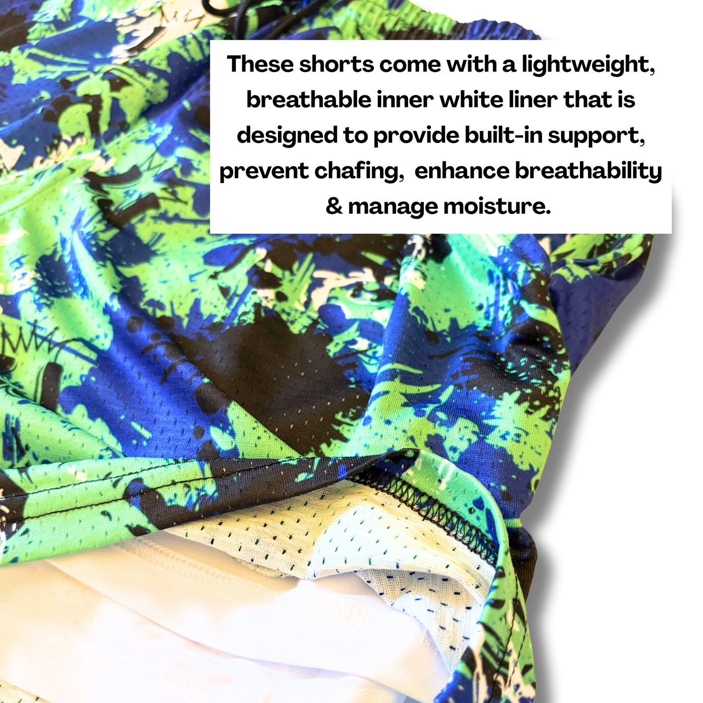 Adult "Bases Juiced" Mesh Shorts (with inner liner)
