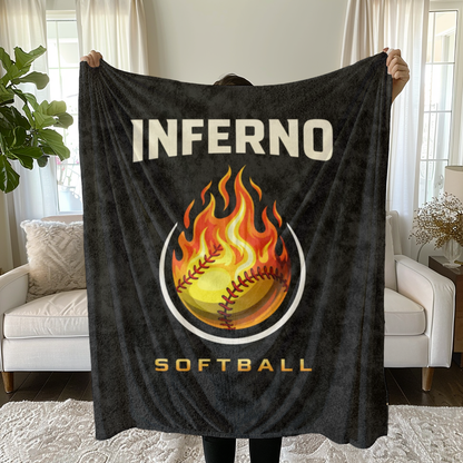 Brimfield Inferno Softball Minky Plush Blanket