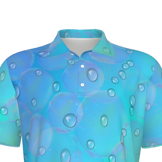 Men's UV Protection Polo Shirt, Gradient Raindrop Design