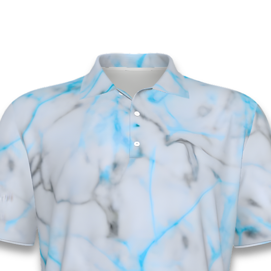 Men's UV Protection Polo Shirt, Marble Swirl Design