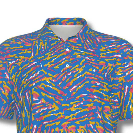 Men's Abstract Colorful UV Protection Polo Shirt