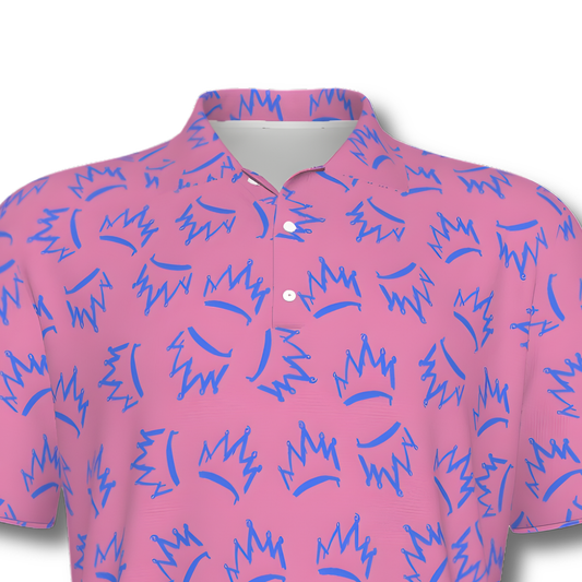 Men's Tipsy Crown Polo Shirt, UV Protection Golf Shirt