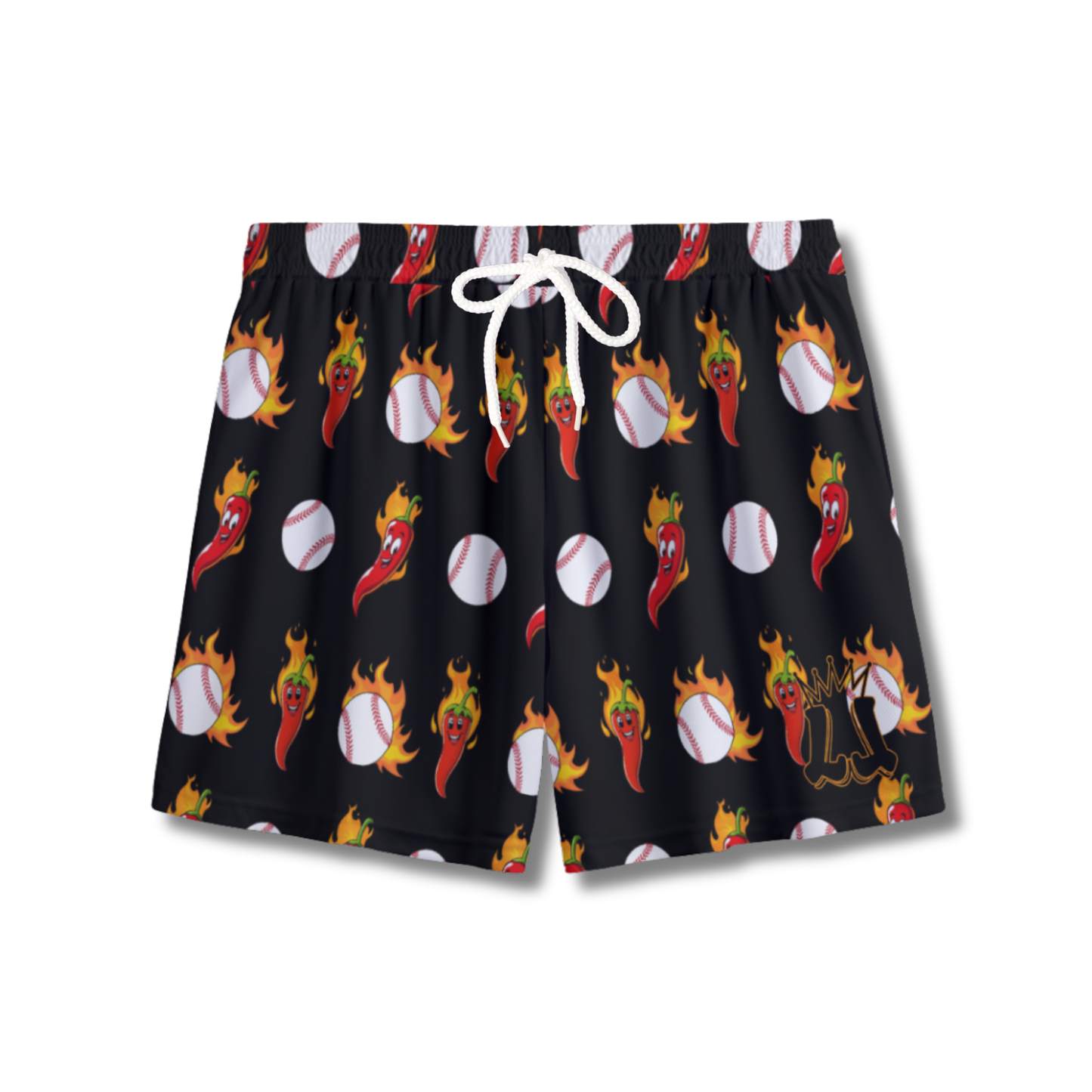 Youth "Throwing Heat" Baseball Mesh Shorts
