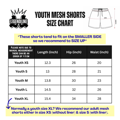 Youth Blue & White Graffiti Basketball Mesh Shorts