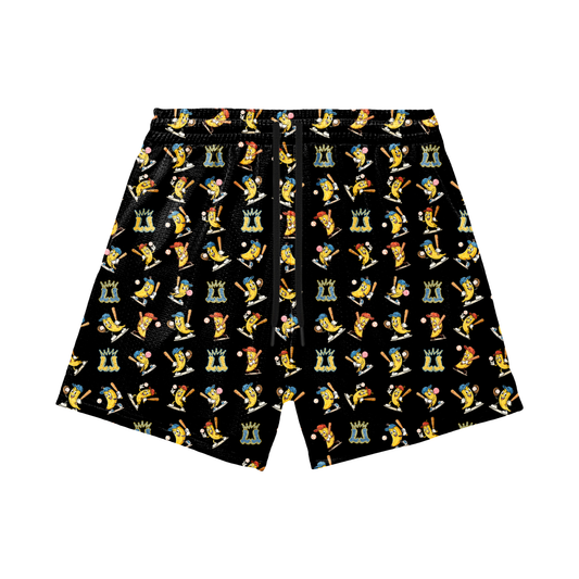 Adult Banana Baseball Mesh Shorts - Black Edition (with liner)
