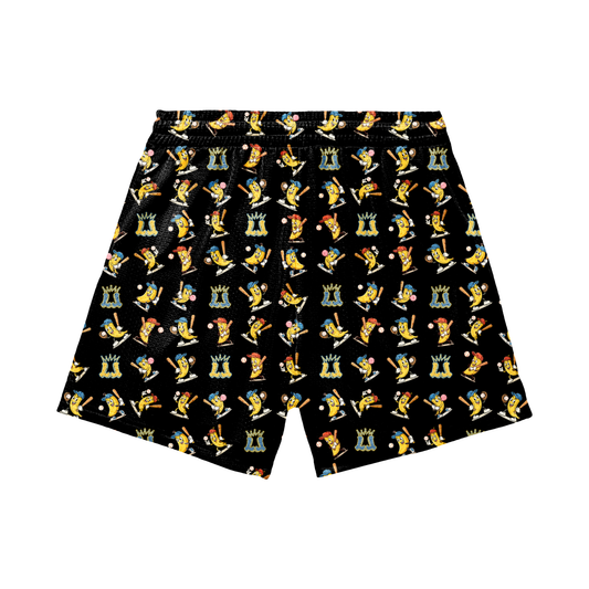 Adult Banana Baseball Mesh Shorts - Black Edition (with liner)