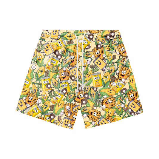 Adult Can of Corn Mesh Baseball Shorts (with inner liner)