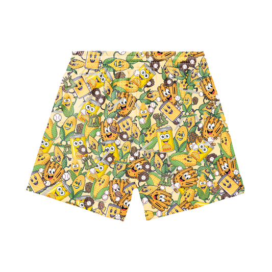 Adult Can of Corn Mesh Baseball Shorts (with inner liner)
