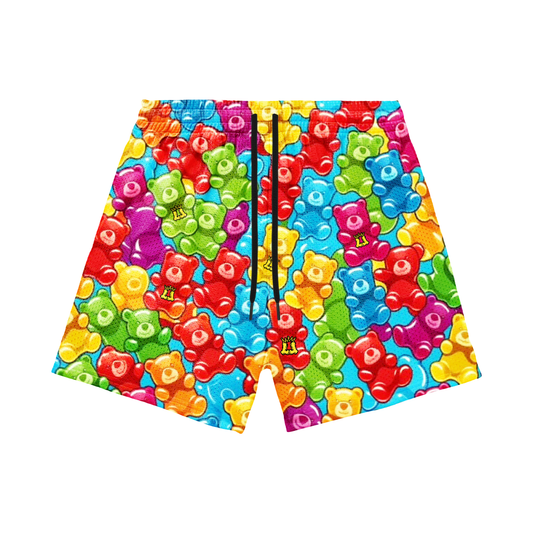 Adult Gummy Bear Athletic Mesh Shorts (with inner liner)