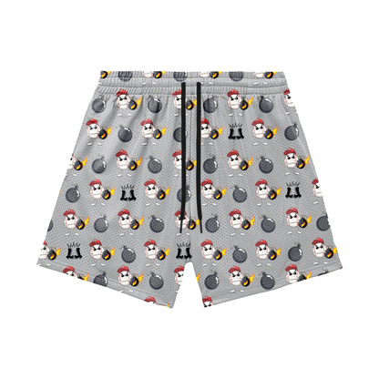 Adult "Dropping Bombs" Power Hitter Baseball Mesh Shorts (with inner liner)